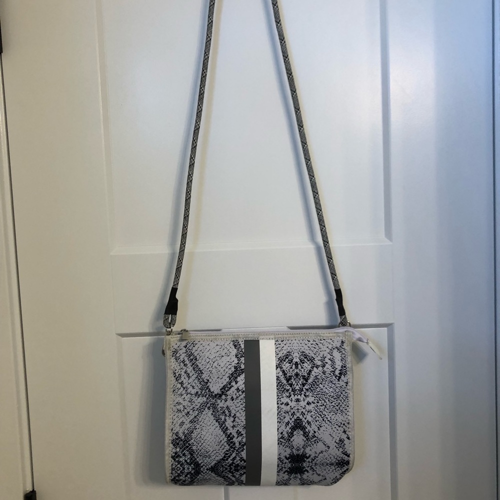 Haute Shore grey snakeskin print neoprene crossbody purse
